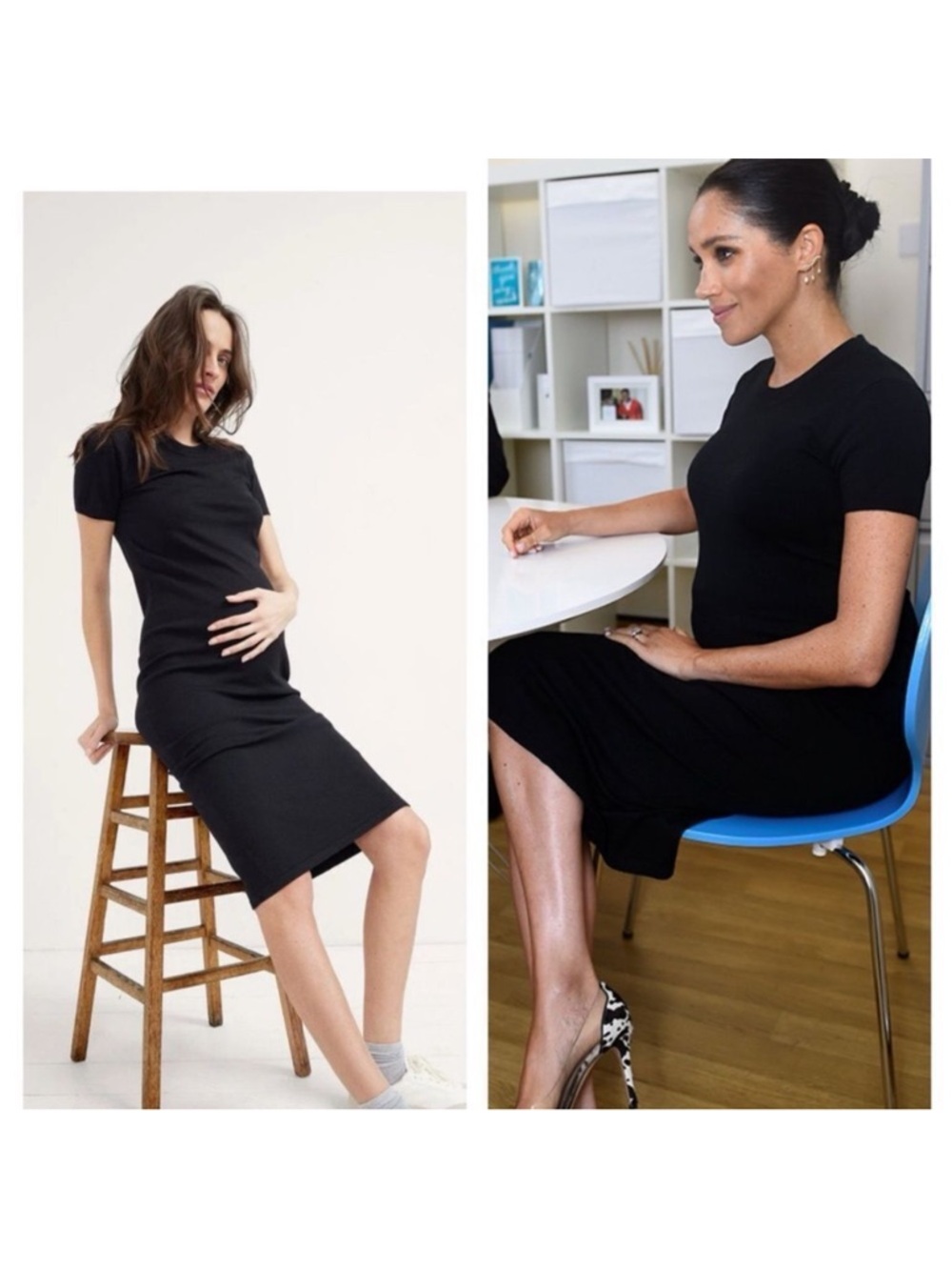 Hatch Maternity - The Softsculpt Knit Eliza Dress - Black / Size 1
